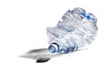 Crumpled plastic bottle for recycling Royalty Free Stock Photo