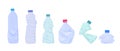 crumpled plastic bottles. environment contamination recycling wastes, Unhygienic broken garbage rubbish trash refuse