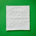 Crumpled Sheet of Blank White Paper on Vibrant Green Background Perfect for Creative Projects and Writing Activities Royalty Free Stock Photo