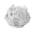 Crumpled sheet of paper on white