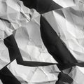 Crumpled sheets of paper create angular patterns with contrasting light and shadow Royalty Free Stock Photo