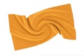 Crumpled Shiny Smooth Twisted Spiral Swirl Orange Silk Fabric. 3d Rendering