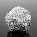 Crumpled silver foil ball Royalty Free Stock Photo