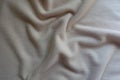 Crumpled simple white fluffy woolen knitted fabric