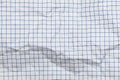 Crumpled squared white paper sheet Royalty Free Stock Photo