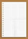 Crumpled Standart three lined column blank series A4 format paper size vector illustration