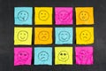 Crumpled Sticky Note Emoticons