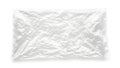 A crumpled and textured piece of clear plastic against a clean, white background, creating abstract patterns Royalty Free Stock Photo