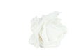 Crumpled tissue paper isolated white background.