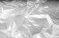 Crumpled transparent plastic surface in black and white. Royalty Free Stock Photo