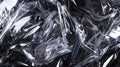Crumpled Transparent Plastic Wrap on a Black Background Royalty Free Stock Photo