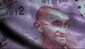 Crumpled Two Thousand Rupees India Banknote Mahatma Gandhi Portrait