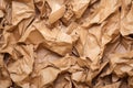 crumpled up recycled brown craft paper