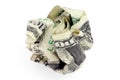 Crumpled usa dollar ball Royalty Free Stock Photo