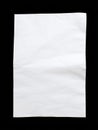 A Crumpled White Sheet of Paper Against a Black Background Evoking Simplicity and Texture in Minimalism Royalty Free Stock Photo