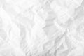 Crumpled wrinkled white office paper background, texture of writing paper with wrinkles Royalty Free Stock Photo