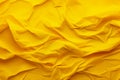 Crumpled Yellow paper abstract shape background with space paper for text. Generative AI