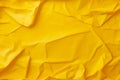Crumpled Yellow paper abstract shape background with space paper for text. Generative AI