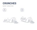 Crunch Female Workout Exercise Guide Illustration