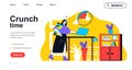 Crunch time concept for landing page template. Vector illustration Royalty Free Stock Photo