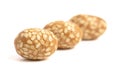 Crunchy Asian Sesame Peanuts Coated with Soy Sauce Isolatd on a White Background Royalty Free Stock Photo