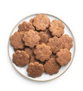 Crunchy chocolate biscuits shape flower