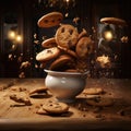 Crunchy Chocolate chip cookies. Generate Ai