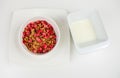 Crunchy corn flakes and milk Royalty Free Stock Photo