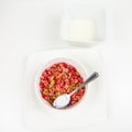 Crunchy corn flakes and milk Royalty Free Stock Photo