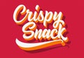 Crunchy crispy text, lettering quote hand drawn creative concept for your business. Chips modern style, product. Vector