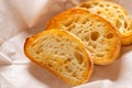 Crunchy fresh ciabatta bread in a basket