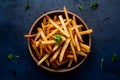 Crunchy gourmet french fries, a delectable and indulgent snack