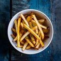 Crunchy gourmet french fries, a delectable and indulgent snack