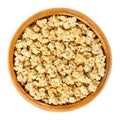 Crunchy granola, crispy cereals in wooden bowl Royalty Free Stock Photo