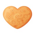 Crunchy Heart Cracker Cookie as Dry Baked Flour Biscuit Vector Illustration Royalty Free Stock Photo