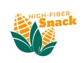 Crunchy high fiber corn snack, wholesome diet