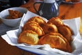 Crunchy homemade curry puffs Royalty Free Stock Photo