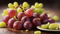 the crunchy and juicy texture of a bunch of seedless grapes, showcasing their snackable appeal.