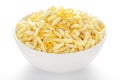 Crunchy Lemon Bhel in a white ceramic bowl made with Puffed Rice small besan sev.