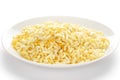 Crunchy Lemon Bhel in a white ceramic plate made with Puffed Rice small besan sev.