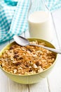 Crunchy muesli in bowl Royalty Free Stock Photo