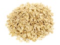 Crunchy Oat Flakes on white Background - Isolated Royalty Free Stock Photo