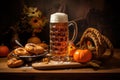 Crunchy Octoberfest beer pretzel snack. Generate Ai Royalty Free Stock Photo