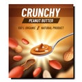 Crunchy Peanut Butter Promotional Banner Vector