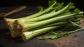 A crunchy and refreshing stalk of celery great for hummus or peanut butter dipping created with Generative AI Royalty Free Stock Photo