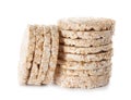 Crunchy rice cakes on white background. Royalty Free Stock Photo