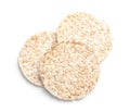 Crunchy rice cakes on white background Royalty Free Stock Photo