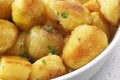 Crunchy Roast Potatoes and Onions Royalty Free Stock Photo