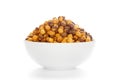 Crunchy Roasted Chana Masala in white Ceramic bowl