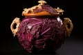 Crunchy Sauerkraut cabbage in pot. Generate ai